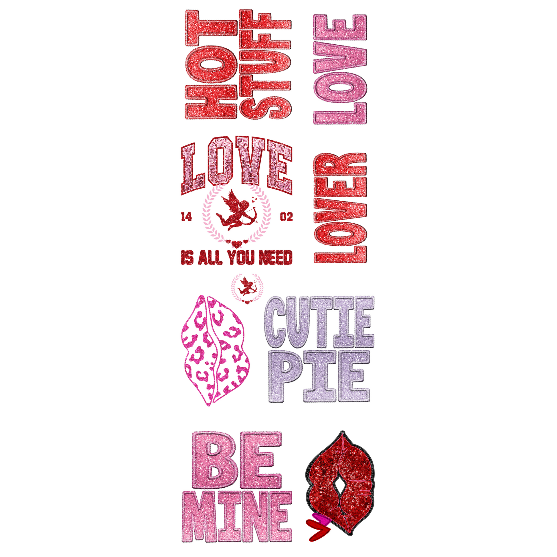 Faux Rhinestone Transfer Sheet (Happy Valentine's Day, 20*13cm) - BestSub - Sublimation  Blanks,Sublimation Mugs,Heat Press,LaserBox,Engraving Blanks,UV&DTF Printing