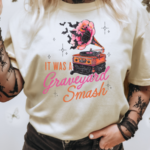 Graveyard smash gramophone dtf transfer