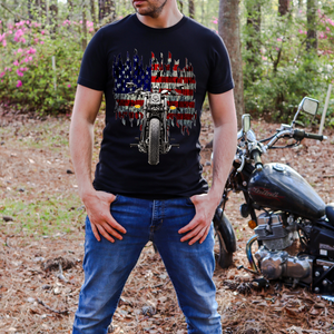 American Flag Motorcycle DTF transfer