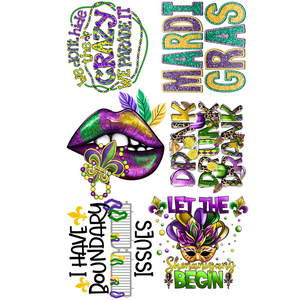 mardi gras mini made gang sheet of dtf transfers 